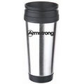 14 Oz. Double Wall Silver Stainless Steel Travel Tumbler